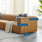 EEI-4532-TAN Bartlett 5-Piece Vegan Leather Sectional Sofa by Modway