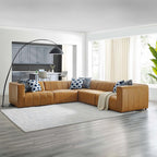 EEI-4532-TAN Bartlett 5-Piece Vegan Leather Sectional Sofa by Modway
