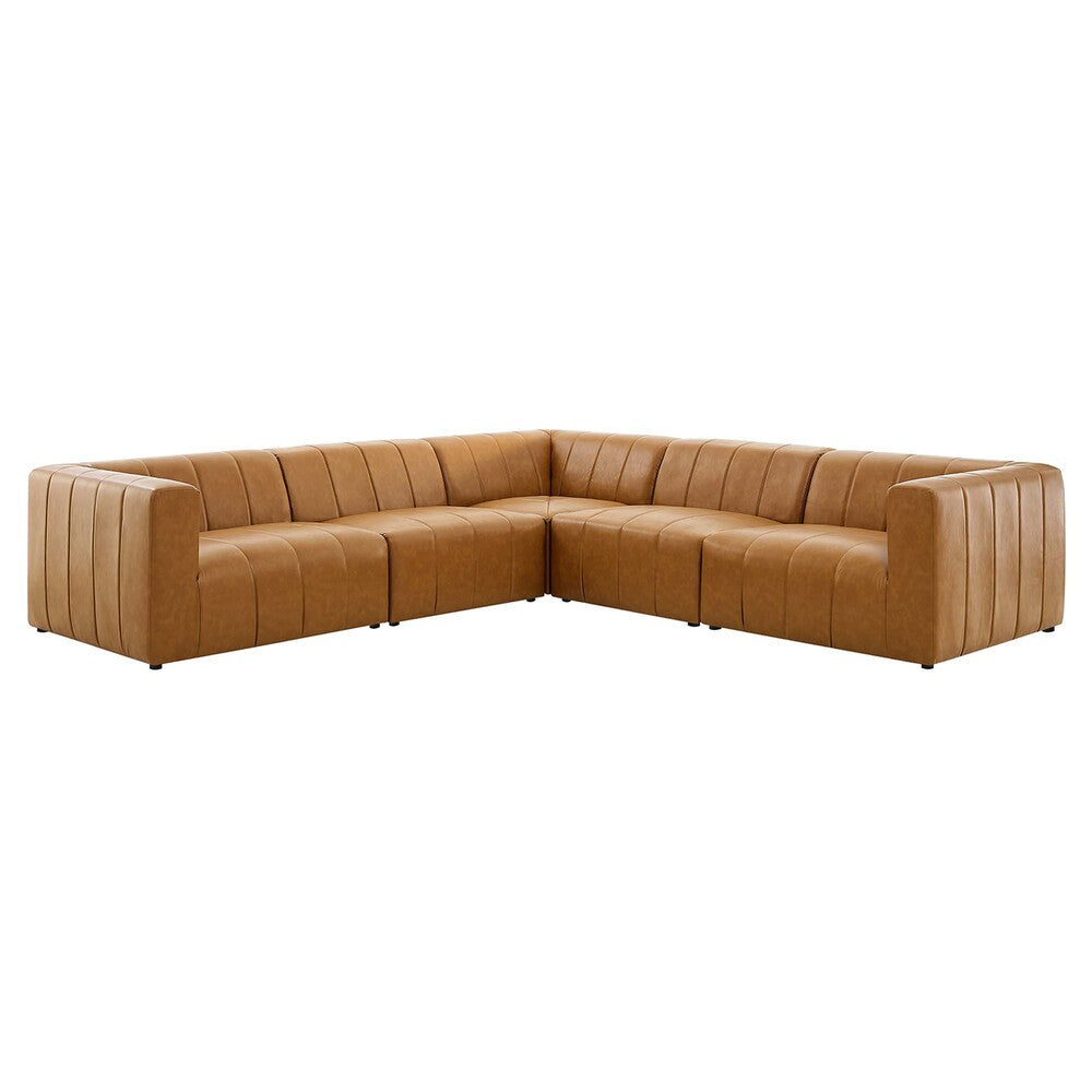 EEI-4532-TAN Bartlett 5-Piece Vegan Leather Sectional Sofa by Modway