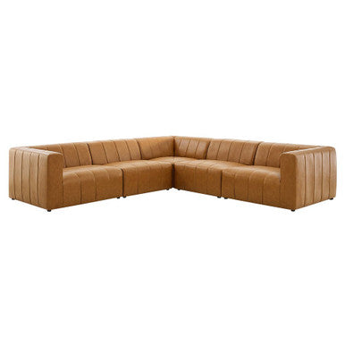 Modway EEI-4532-TAN Bartlett 5-Piece Vegan Leather Sectional Sofa Tan