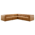 Modway EEI-4532-TAN Bartlett 5-Piece Vegan Leather Sectional Sofa Tan