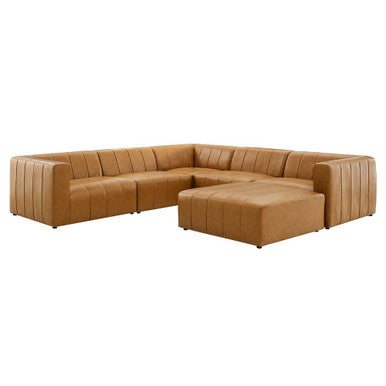 Modway EEI-4534-TAN Bartlett 6-Piece Vegan Leather Sectional Sofa Tan