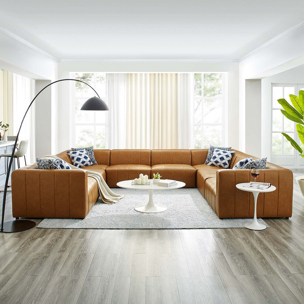 EEI-4536-TAN Bartlett 8-Piece Vegan Leather Sectional Sofa by Modway