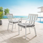 EEI-3961-WHI-GRY Baxley Outdoor Patio Aluminum Armchair Set of 2 by Modway