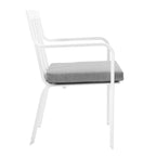 EEI-3571-WHI-GRY Baxley Stackable Outdoor Patio Aluminum Dining Armchair by Modway