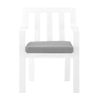EEI-3571-WHI-GRY Baxley Stackable Outdoor Patio Aluminum Dining Armchair by Modway