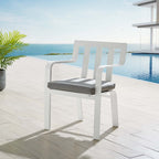 EEI-3571-WHI-GRY Baxley Stackable Outdoor Patio Aluminum Dining Armchair by Modway