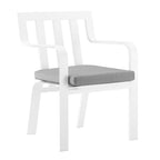 EEI-3571-WHI-GRY Baxley Stackable Outdoor Patio Aluminum Dining Armchair by Modway