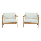 EEI-3108-NAT-WHI-SET Bayport 2 Piece Outdoor Patio Teak Set by Modway