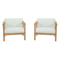 Modway EEI-3108-NAT-WHI-SET Bayport 2 Piece Outdoor Patio Teak Set Natural White