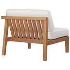 EEI-4258-NAT-WHI-SET Bayport 3-Piece Outdoor Patio Teak Wood Sectional Sofa Set by Modway