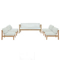 Modway EEI-5484-NAT-WHI-SET Bayport 5 Piece Outdoor Patio Teak Set Natural White