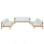 Modway EEI-5484-NAT-WHI-SET Bayport 5 Piece Outdoor Patio Teak Set Natural White