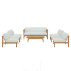 EEI-5483-NAT-WHI-SET Bayport 6 Piece Outdoor Patio Teak Set by Modway