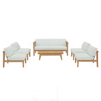 Modway EEI-5483-NAT-WHI-SET Bayport 6 Piece Outdoor Patio Teak Set Natural White