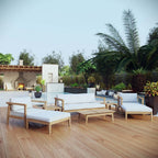 EEI-3110-NAT-WHI-SET Bayport 8 Piece Outdoor Patio Teak Set by Modway