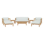 EEI-3110-NAT-WHI-SET Bayport 8 Piece Outdoor Patio Teak Set by Modway