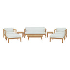 Modway EEI-3110-NAT-WHI-SET Bayport 8 Piece Outdoor Patio Teak Set Natural White