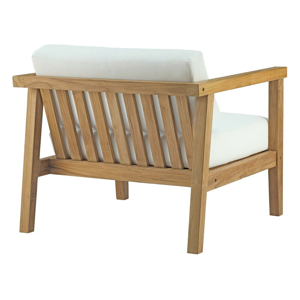 EEI-2695-NAT-WHI Bayport Outdoor Patio Teak Armchair by Modway