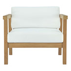 EEI-2695-NAT-WHI Bayport Outdoor Patio Teak Armchair by Modway