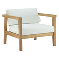 Modway EEI-2695-NAT-WHI Bayport Outdoor Patio Teak Armchair Natural White