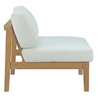 EEI-2697-NAT-WHI Bayport Outdoor Patio Teak Armless by Modway