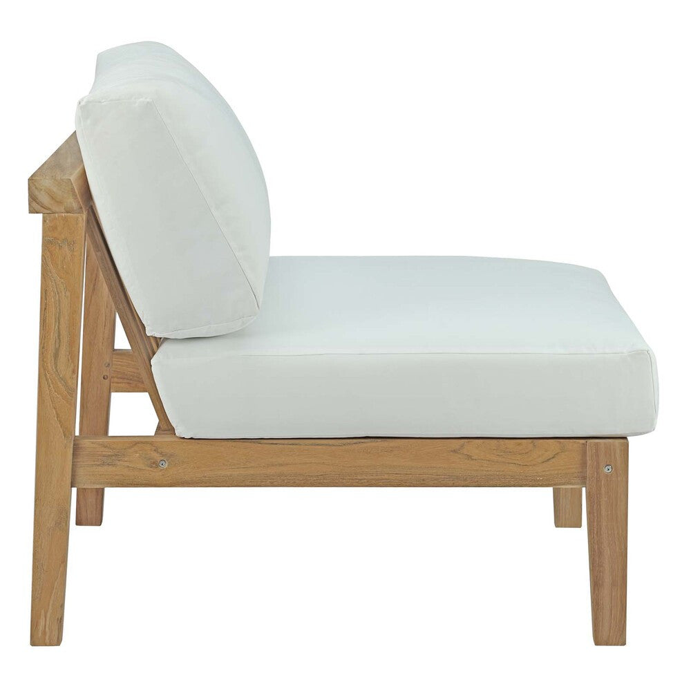 EEI-2697-NAT-WHI Bayport Outdoor Patio Teak Armless by Modway