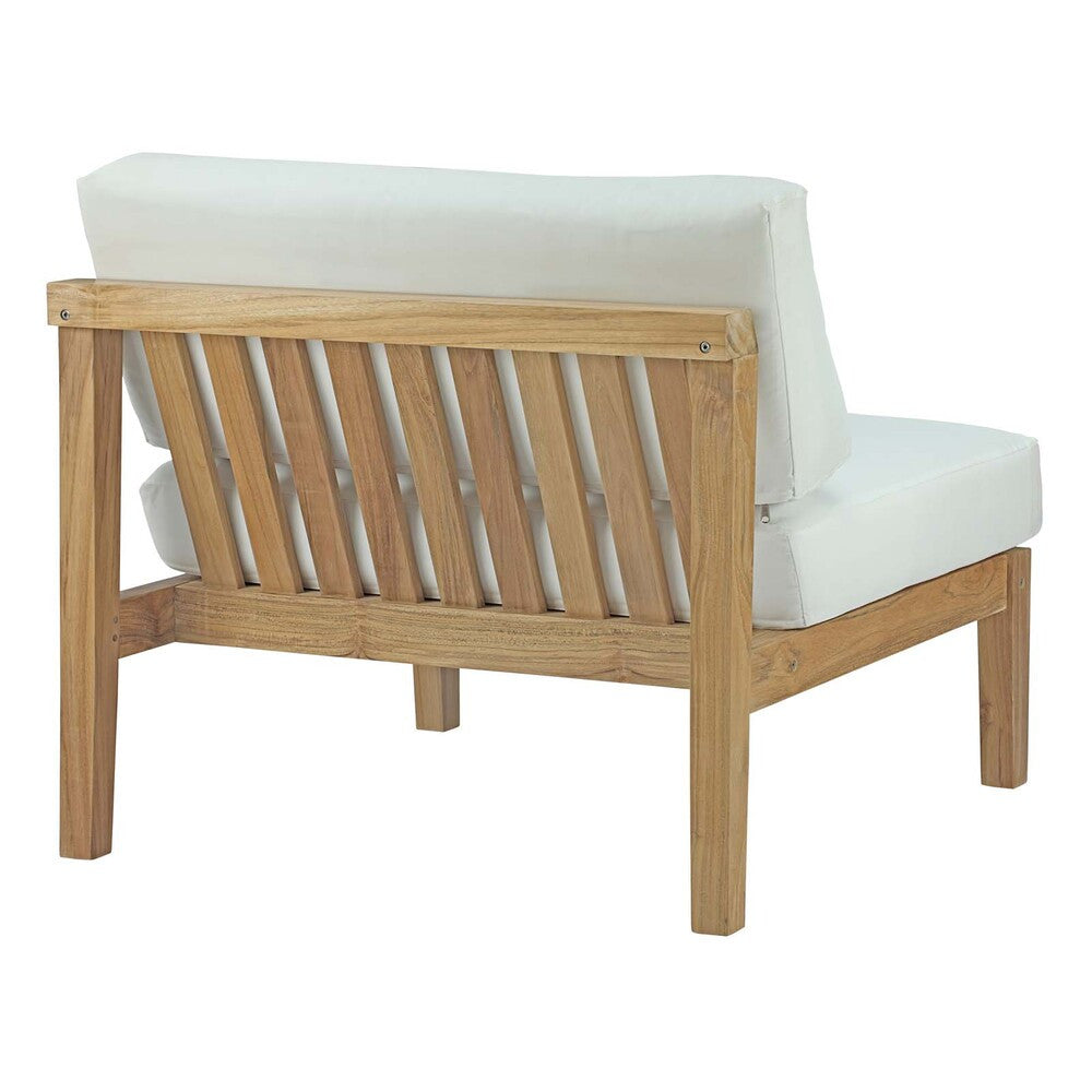 EEI-2697-NAT-WHI Bayport Outdoor Patio Teak Armless by Modway