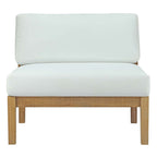 EEI-2697-NAT-WHI Bayport Outdoor Patio Teak Armless by Modway