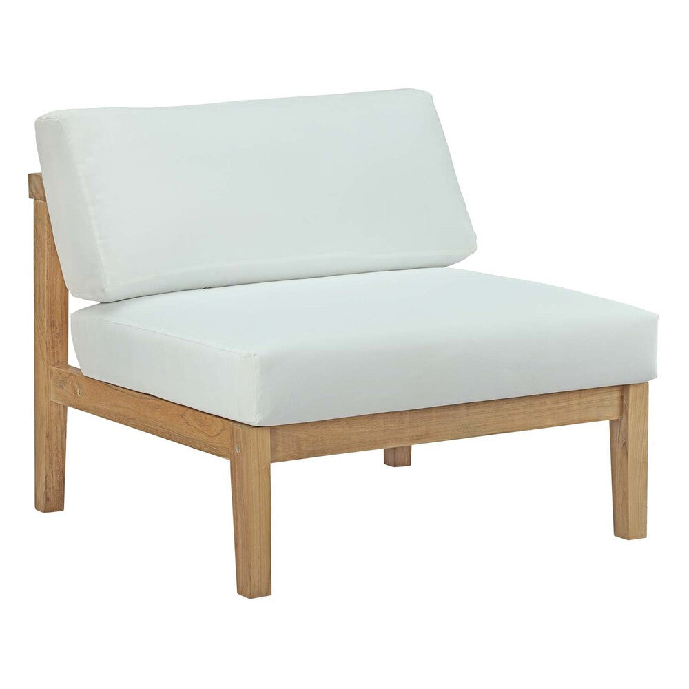 EEI-2697-NAT-WHI Bayport Outdoor Patio Teak Armless by Modway