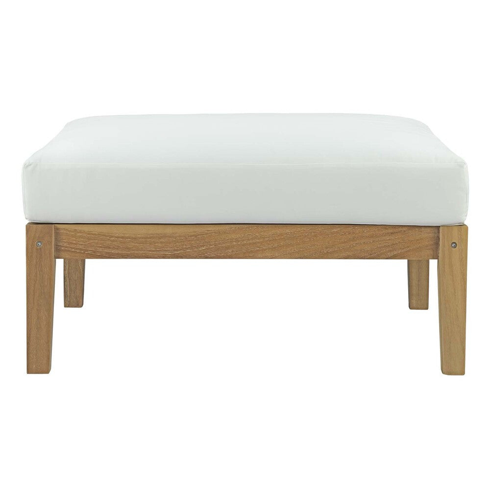 EEI-2698-NAT-WHI Bayport Outdoor Patio Teak Ottoman by Modway