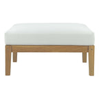 EEI-2698-NAT-WHI Bayport Outdoor Patio Teak Ottoman by Modway