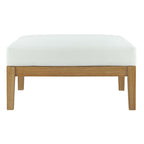 EEI-2698-NAT-WHI Bayport Outdoor Patio Teak Ottoman by Modway