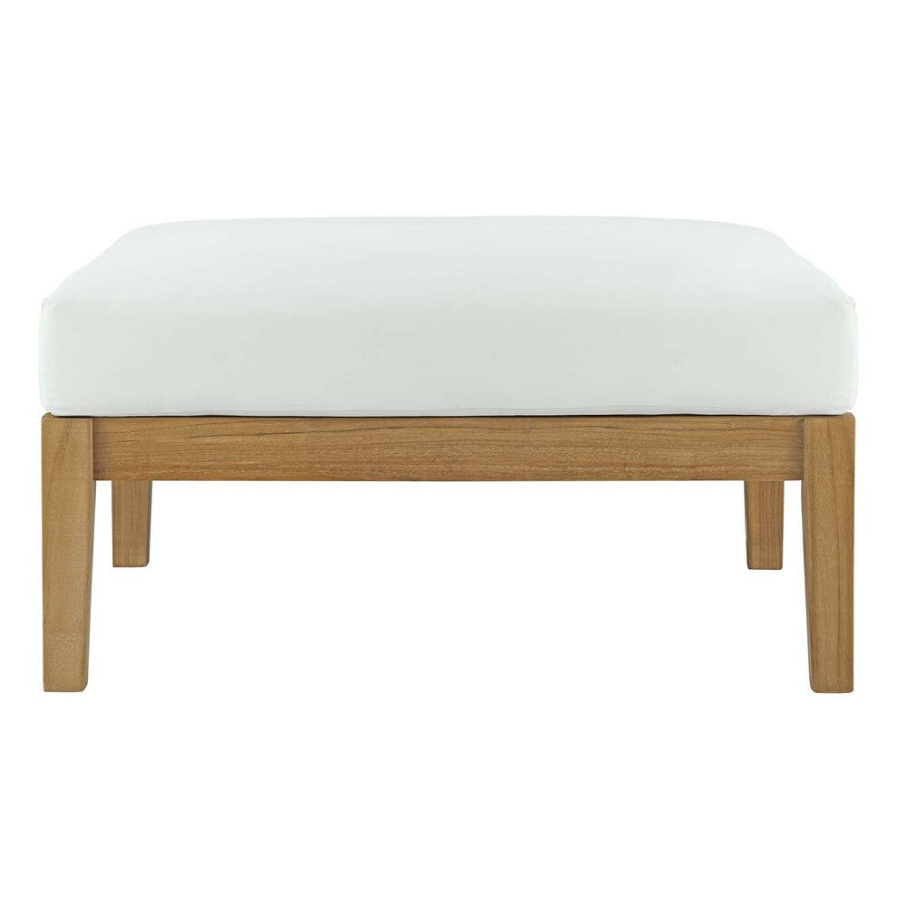 EEI-2698-NAT-WHI Bayport Outdoor Patio Teak Ottoman by Modway
