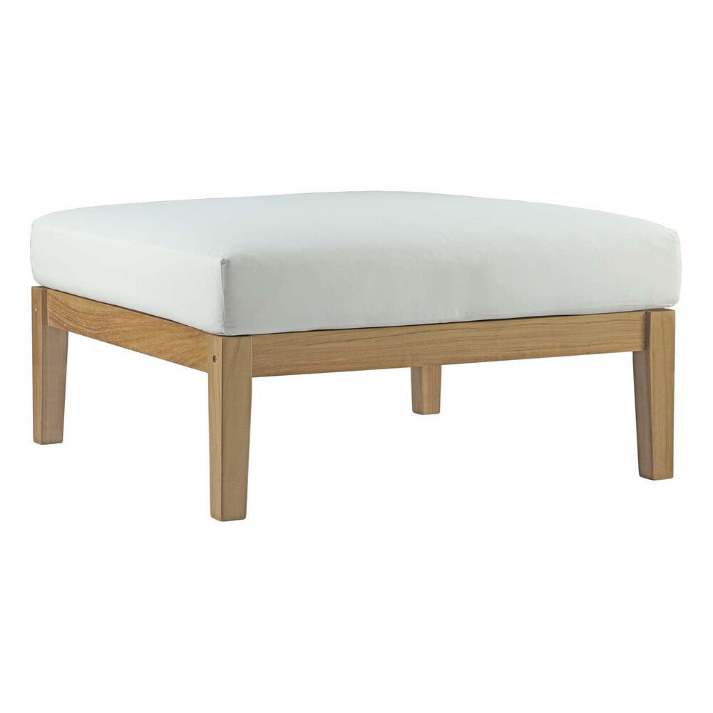 EEI-2698-NAT-WHI Bayport Outdoor Patio Teak Ottoman by Modway