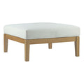 Modway EEI-2698-NAT-WHI Bayport Outdoor Patio Teak Ottoman Natural White