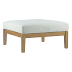 Modway EEI-2698-NAT-WHI Bayport Outdoor Patio Teak Ottoman Natural White