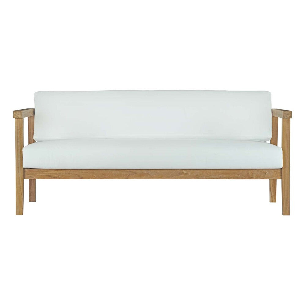 EEI-2696-NAT-WHI Bayport Outdoor Patio Teak Sofa by Modway