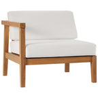 EEI-4259-NAT-WHI-SET Bayport Outdoor Patio Teak Wood 2-Seater Loveseat by Modway