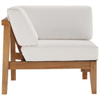 EEI-4127-NAT-WHI Bayport Outdoor Patio Teak Wood Corner Chair by Modway