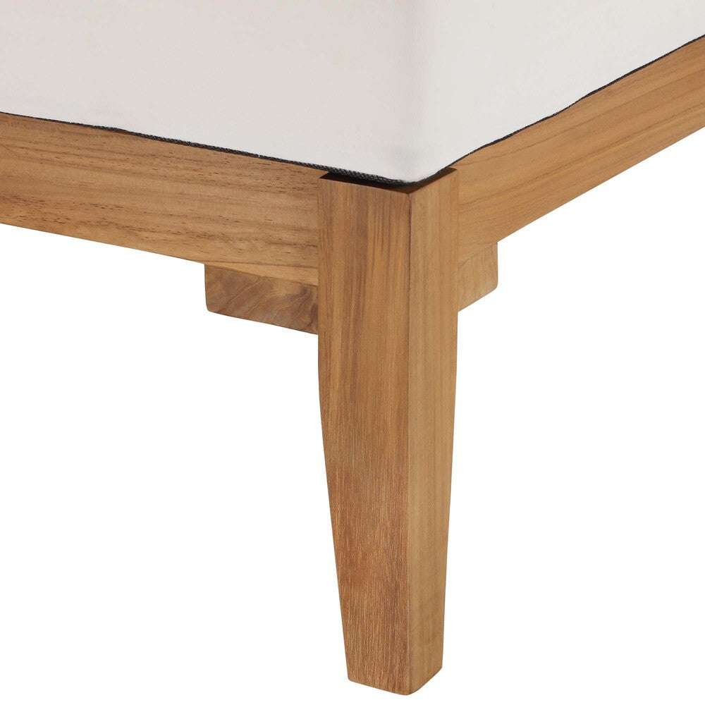EEI-4127-NAT-WHI Bayport Outdoor Patio Teak Wood Corner Chair by Modway