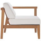 EEI-4129-NAT-WHI Bayport Outdoor Patio Teak Wood Right-Arm Chair by Modway