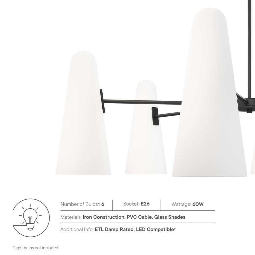 EEI-5648-OPA-BLK Beacon 6-Light Chandelier by Modway