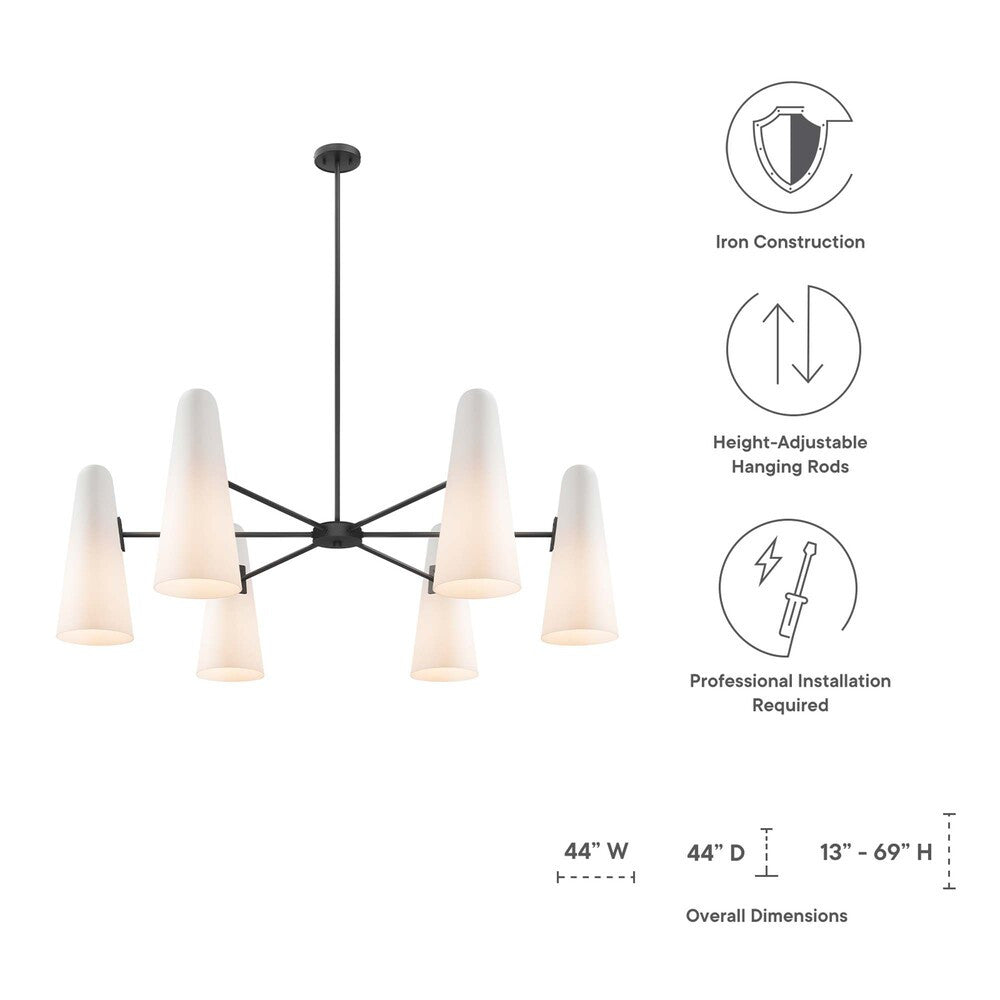 EEI-5648-OPA-BLK Beacon 6-Light Chandelier by Modway