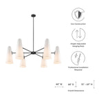 EEI-5648-OPA-BLK Beacon 6-Light Chandelier by Modway