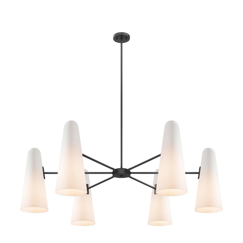 EEI-5648-OPA-BLK Beacon 6-Light Chandelier by Modway