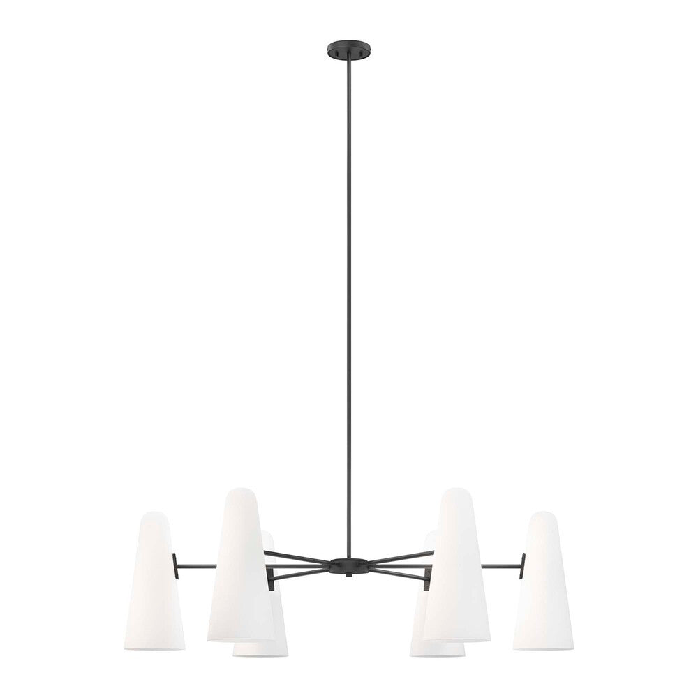 EEI-5648-OPA-BLK Beacon 6-Light Chandelier by Modway