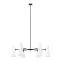 Modway EEI-5648-OPA-BLK Beacon 6-Light Chandelier Opal Black
