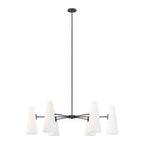Modway EEI-5648-OPA-BLK Beacon 6-Light Chandelier Opal Black