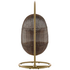 EEI-2277-YLW-WHI-SET Bean Outdoor Patio Wood Swing Chair With Stand by Modway